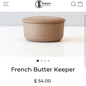 NWOT Sawyer Ceramic French butter dish as seen on Food52